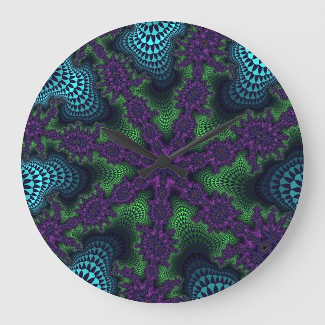 Teal and Green Starburst Large Clock (Front)
