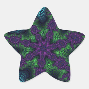 Teal and Green Starburst Star Sticker