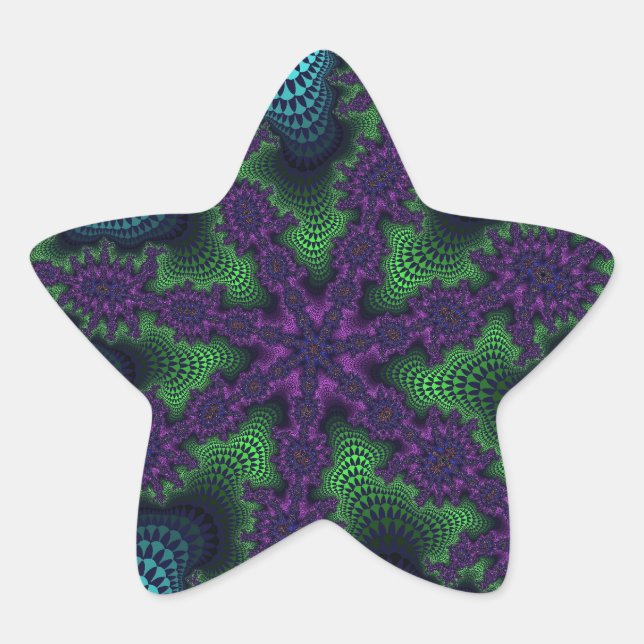 Teal and Green Starburst Star Sticker (Front)