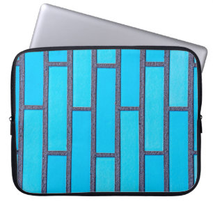 Teal and grey brick vector laptop sleeve