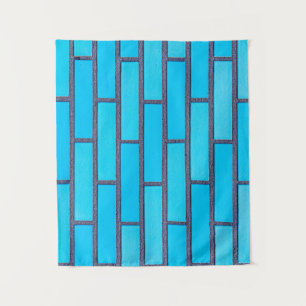 Teal and grey brick vector tapestry