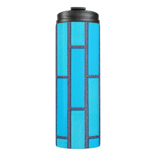 Teal and grey brick vector thermal tumbler