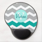 Teal and Grey Chevron Custom Name