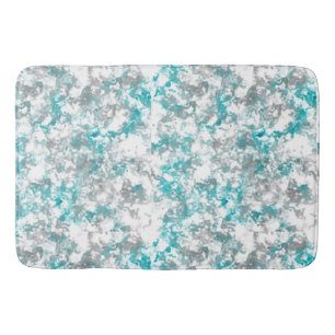 Teal and Grey Marble Bath Mat