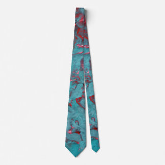 Teal and Magenta Swirled Marble Tie