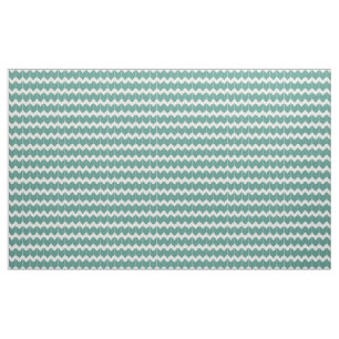 Teal and Off White Chevron Pattern Fabric