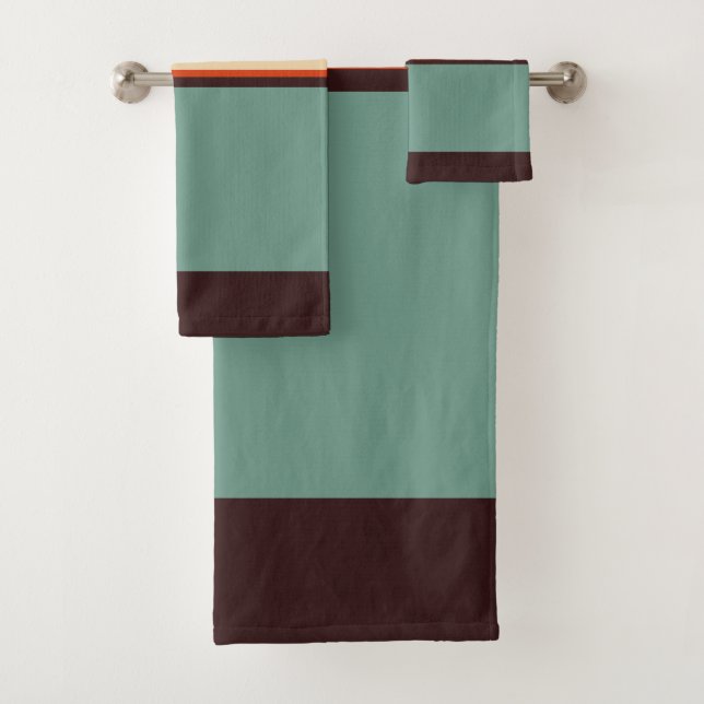 Teal and Orange Bath Towel Set (Insitu)