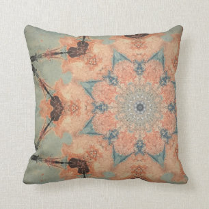 Teal and orange cushion