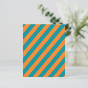 Teal and Orange Diagonal Stripes Scrapbook Paper