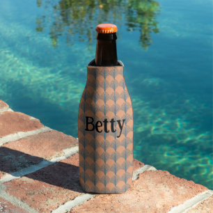 Teal and Orange Fans  Bottle Cooler