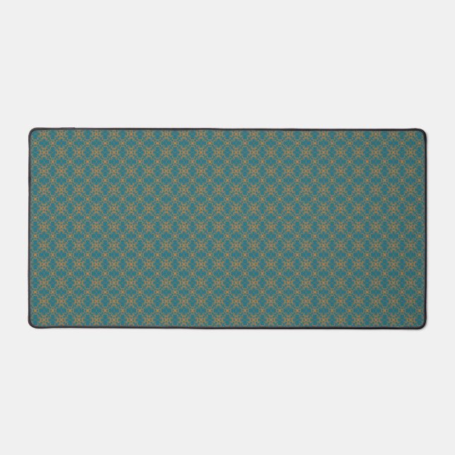Teal And Orange Pattern Artistic Design Desk Mat (Front)