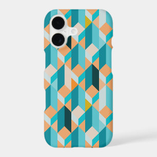 Teal And Orange Shapes Pattern