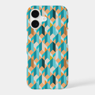 Teal And Orange Shapes Pattern