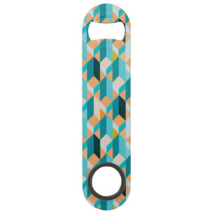 Teal And Orange Shapes Pattern