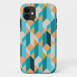 Teal And Orange Shapes Pattern Case-Mate iPhone Case