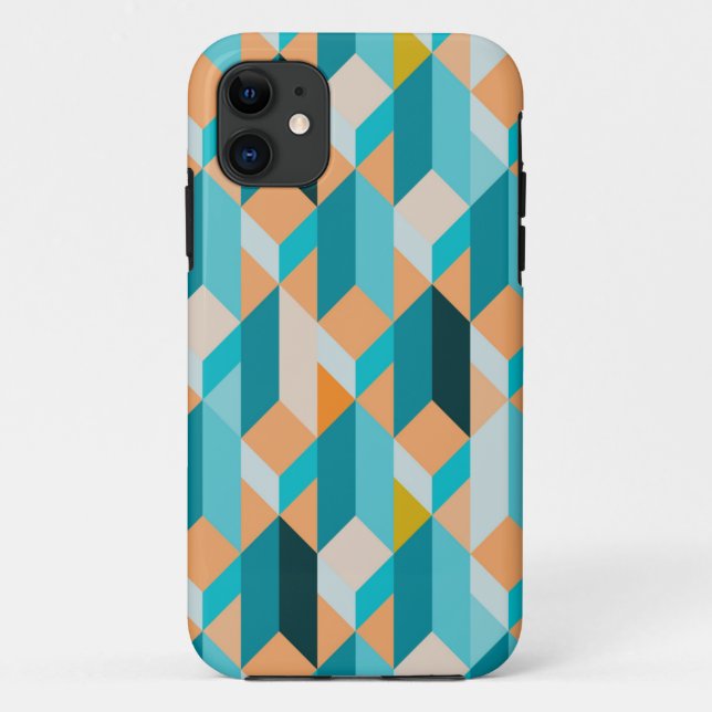 Teal And Orange Shapes Pattern Case-Mate iPhone Case (Back)