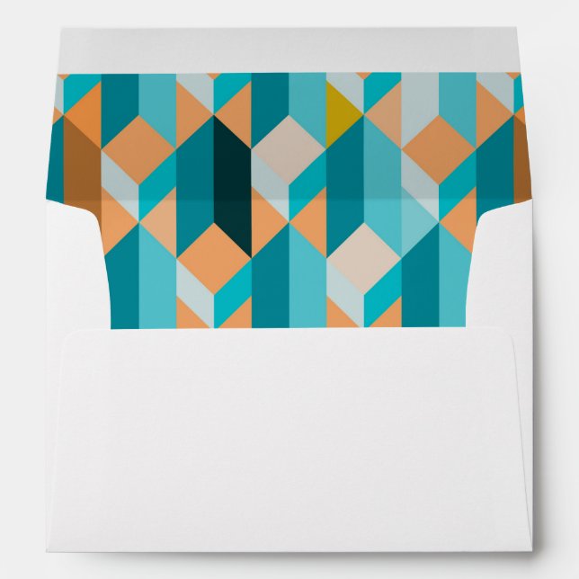 Teal And Orange Shapes Pattern Envelopes (Back (Bottom))