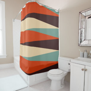 Teal and Orange Shower Curtain
