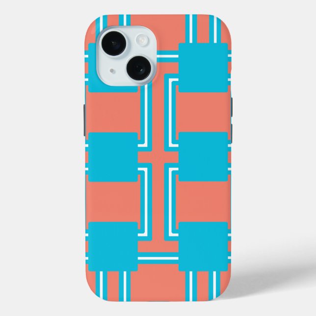 Teal and Orange Square Case-Mate iPhone Case (Back)