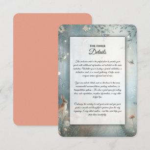 Teal and Peach Enchanted Forest Wedding Enclosure Card