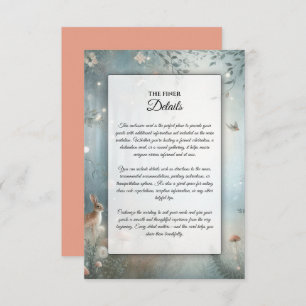 Teal and Peach Enchanted Forest Wedding Enclosure Card