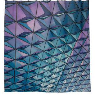 Teal and pink artwork shower curtain