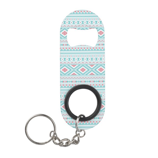 Teal and Pink Aztec Tribal Pattern (Front)