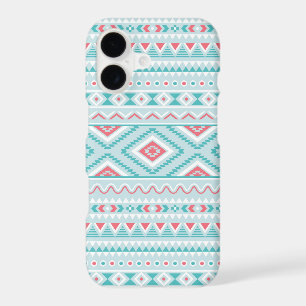 Teal and Pink Aztec Tribal Pattern