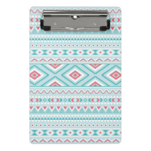 Teal and Pink Aztec Tribal Pattern Mini Clipboard
