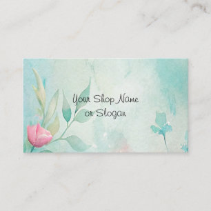 Teal and Pink Business Card