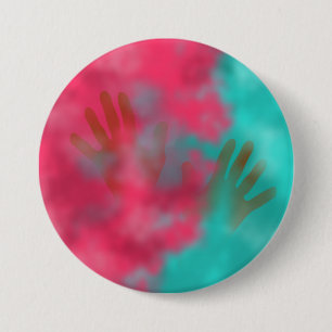 Teal and Pink Holi Hai Powder and Hands 7.5 Cm Round Badge