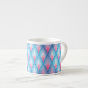 Teal And Pink Petal Pattern Espresso Cup