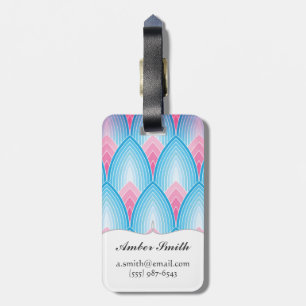Teal And Pink Petal Pattern Luggage Tag