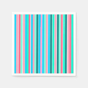 Teal and Pink Stripes  Napkin