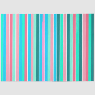 Teal and Pink Stripes  Tissue Paper