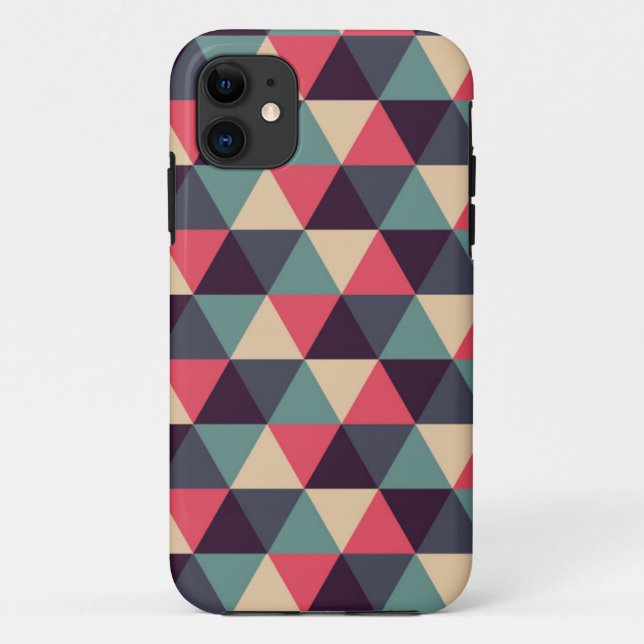 Teal And Pink Triangle Pattern Case-Mate iPhone Case (Back)