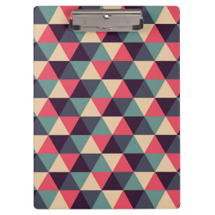 Teal And Pink Triangle Pattern Clipboard
