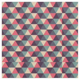 Teal And Pink Triangle Pattern Fabric
