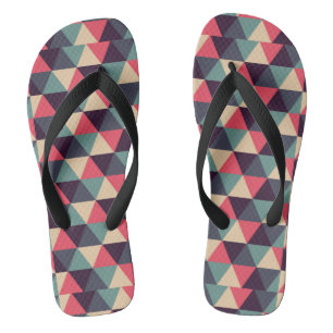 Teal And Pink Triangle Pattern Jandals