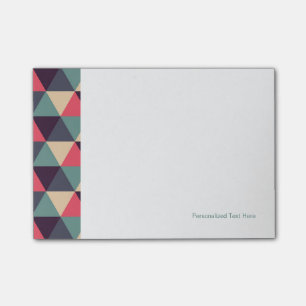 Teal And Pink Triangle Pattern Post-it Notes