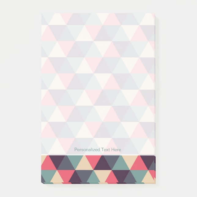 Teal And Pink Triangle Pattern Post-it Notes (Front)