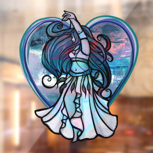 Teal and Purple Belly Dancer Love Heart
