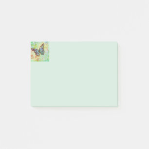 Teal and purple butterfly post-it notes