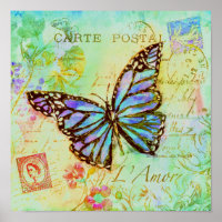 Teal and purple butterfly