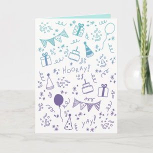 Teal And Purple Celebration Card