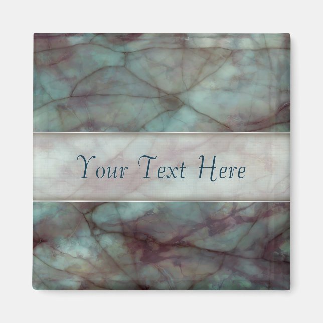 Teal and Purple Fluorite Marble Magnet (Front)
