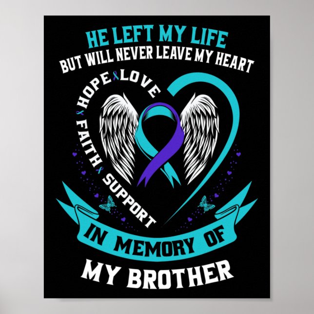 Teal And Purple In Memory Of My Brother Suicide Aw Poster (Front)