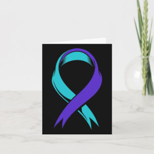 Teal And Purple Loss Of Grandpa Suicide Prevention Card