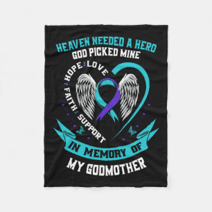Teal And Purple Ribbon Suicide Awareness Shirt God Fleece Blanket