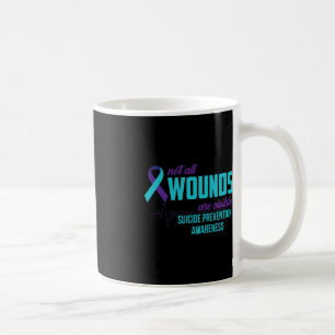 Teal and Purple Ribbon Suicide Prevention Awarenes Coffee Mug